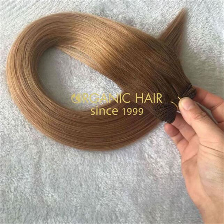 Customized 22inch T#4/#8 remy cuticle hand-tied weft A152